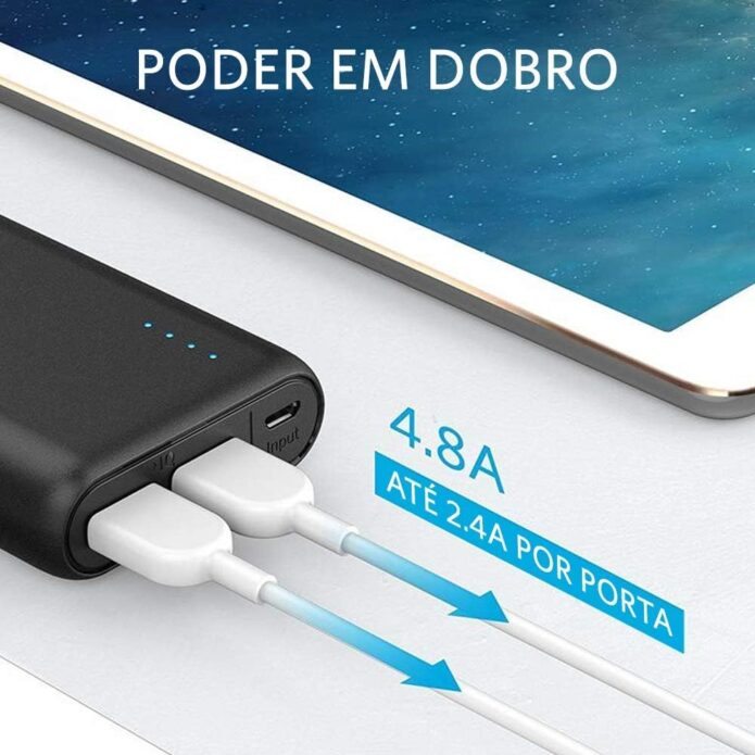 Carregador Portátil para trekking PowerBank Anker PowerCore 20.100mAh