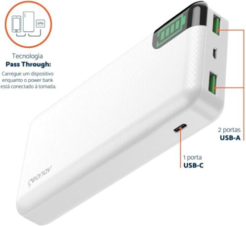 Geonav Power Bank para trekking, Carregador Portátil Universal 20.000mAh