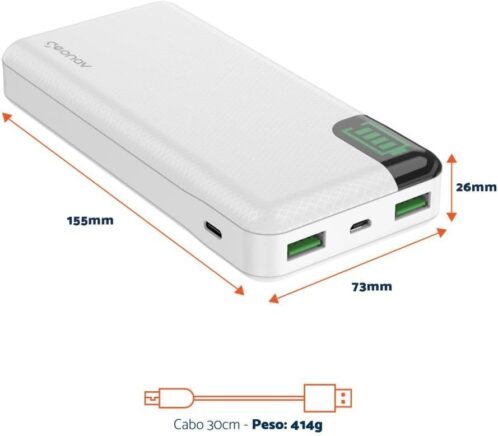 Geonav Power Bank para trekking, Carregador Portátil Universal 20.000mAh